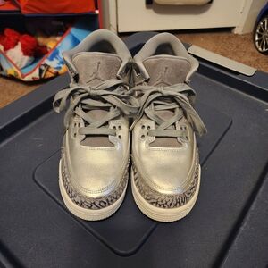 Jordan Silver and Gray Women's Sneakers